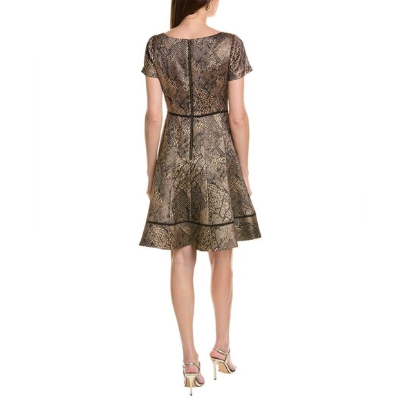 FOCUS by Shani Metallic Jacquard A-Line Dress size 6 - Picture 2 of 13